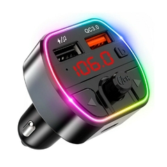 ¡Transforma Tu Viaje con el Transmisor FM Bluetooth 5.0 para Coche con LED RGB! - comprar en línea