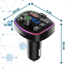 Imagen de ¡Transforma Tu Viaje con el Transmisor FM Bluetooth 5.0 para Coche con LED RGB!