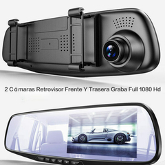 2 Cámaras Retrovisor Frente Y Trasera Graba Nocturna - Comprayhelp