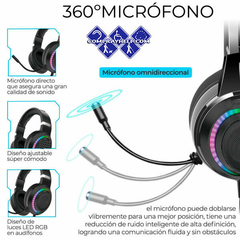 Diadema Gamer Rgb Led Colores Audifonos Ps4 Xbox Pc