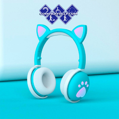 Audifonos Bluetooth Con Orejas de Gato Fidelidad De Sonido 5 Colores