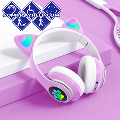 Diadema Gato Bluetooth Auriculares Colorido Led Luminoso - comprar en línea