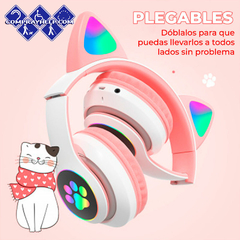 Diadema Gato Bluetooth Auriculares Colorido Led Luminoso - Comprayhelp
