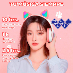 Diadema Gato Bluetooth Auriculares Colorido Led Luminoso - comprar en línea
