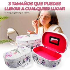 ¡Lleva tu belleza a todas partes! Kit de Cosmetiqueras con Espejo: 3 Piezas de Estilo y Funcionalidad en un solo lugar - comprar en línea