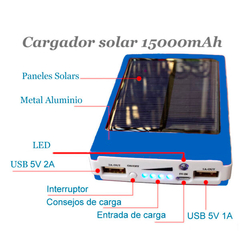 Batería Cargador Power Bank Solar Recarga - comprar en línea