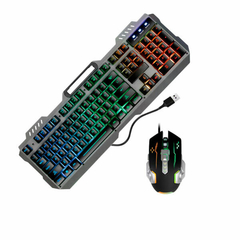 Teclado Luz Gamer Con Mouse Y Soporte De Celular