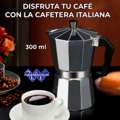 Cafetera Italiana Manual Plateada 300ml