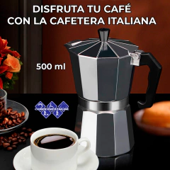 Cafetera Italiana Manual Plateada 500ml