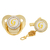 Chupeta Personalizada com Letra + Clipe Premium Grátis - (ouro c strass) - comprar online