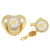 Chupeta Personalizada com Letra + Clipe Premium Grátis - (ouro c strass) - comprar online