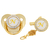 Chupeta Personalizada com Letra + Clipe Premium Grátis - (ouro c strass) - comprar online