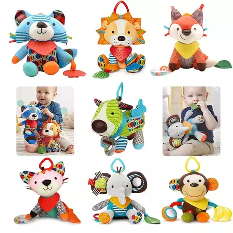 Brinquedos de pelúcia Chocalho Recheado Carrinho Animais Pendurados,0-6 meses