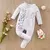 1 Peças/lote Body Comprido Coelho Branco Infantil Estampado Confortável, 0-18 meses - comprar online
