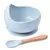 Kit Tigela De Alimentação Anti derramamento c/ Ventosas + Colher de Silicone