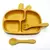 Prato Infantil Com Divisória E Ventosa + Talheres Silicone Introdução Alimentar Bebê, 3 Pçs - comprar online