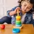 Brinquedo Educativo Montessori Torre De Anéis Arco-Íris De Madeira |+18 meses