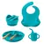 Kit 8 Alimentação Bebê Babador Prato Tigela Copinho Silicone - comprar online