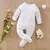 1 Peças/lote Body Comprido Coelho Branco Infantil Estampado Confortável, 0-18 meses - comprar online