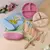 Kit alimentação silicone babador prato colher garfo 4 pçs