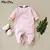 Bodysuit Onesies Longo Para Bebê Menina 100% Algodão, 0-12 m