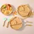Conjunto De Alimentação Placa De Bambu Para Alimentação de Bebês, Silicone, Garfo, Colher, BPA