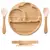 Conjunto De Alimentação Placa De Bambu Para Alimentação de Bebês, Silicone, Garfo, Colher, BPA