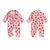 Pijama Romper Longo Baby Girl Bow/Morango, Botão, Lapela, 0-18 m - comprar online