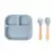 Conjunto de alimentação para bebês de silicone com alça de madeira, 4 pçs - loja online
