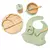 Kit 3, 6 pçs-Louça infantil Em Silicone E Bambu Orgânico Inclui Prato, Tigela, Copo E Babador - comprar online