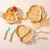 Conjunto De Alimentação Placa De Bambu Para Alimentação de Bebês, Silicone, Garfo, Colher, BPA