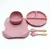Kit Alimentação Bebê Silicone Prato, Tigela, Babador, Garfo E Colher, 5 pçs - BABY CLOSET