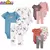 3 peças/Conjunto Bodysuit Manga Flor De Algodão Bebê Recém-Nascido, 6-24 M - BABY CLOSET