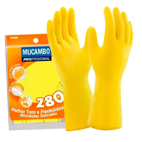 LUVA LÁTEX AMARELA MUCAMBO 280 - G - comprar online
