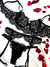 Conjunto de lingerie kisses em renda sem bojo com aro de sustentação - Preto - comprar online