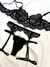 Conjunto de lingerie kisses em renda sem bojo com aro de sustentação - Preto na internet