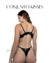 Conjunto de lingerie kisses em renda sem bojo com aro de sustentação - Preto