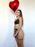 Conjunto de lingerie kisses em renda sem bojo com aro de sustentação - Preto - LISS INTIMATES