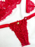 Conjunto de lingerie kisses red em renda sem bojo com aro de sustentação - LISS INTIMATES