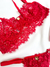 Imagem do Conjunto de lingerie kisses red em renda sem bojo com aro de sustentação