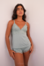 Pijama Duda Em Microbox Com Detalhes Em Renda - Verde - comprar online