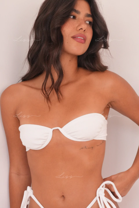 Top Biquíni Tomara Que Caia Com Aro Duna Off White - comprar online