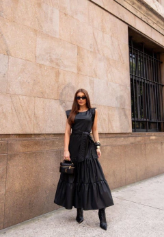 Vestido couro eco Nina - Santinhas boutique