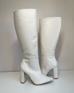 Bota Alícia Maxi Trançado Off White - comprar online