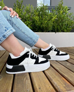 Tênis Kylie Branco e Preto - LA VIE Calçados - Loja On-line de Calçados Femininos