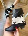Bota Western Preta/Off White