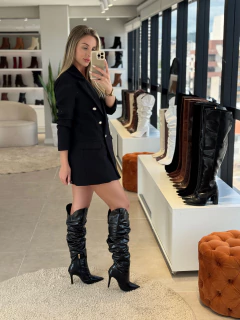 Bota Cano Longo Enrugadinha Napa Araz Preto S. fino - LA VIE Calçados - Loja On-line de Calçados Femininos