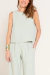 Top Crepe Patou Verde Vintage - comprar online