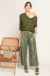 Calça Faux Leather Elástico Oliva (Piloto)