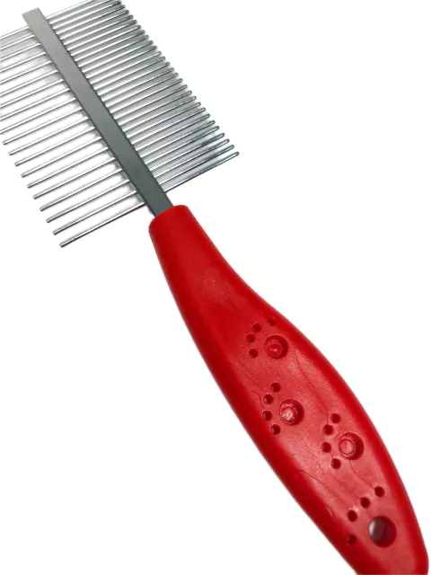 Peine mango de plástico con huellitas doble